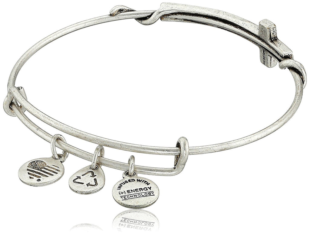 Alex and Ani Spiritual Armour Cross Expandable Wire Bangle Bracelet, 7.75"