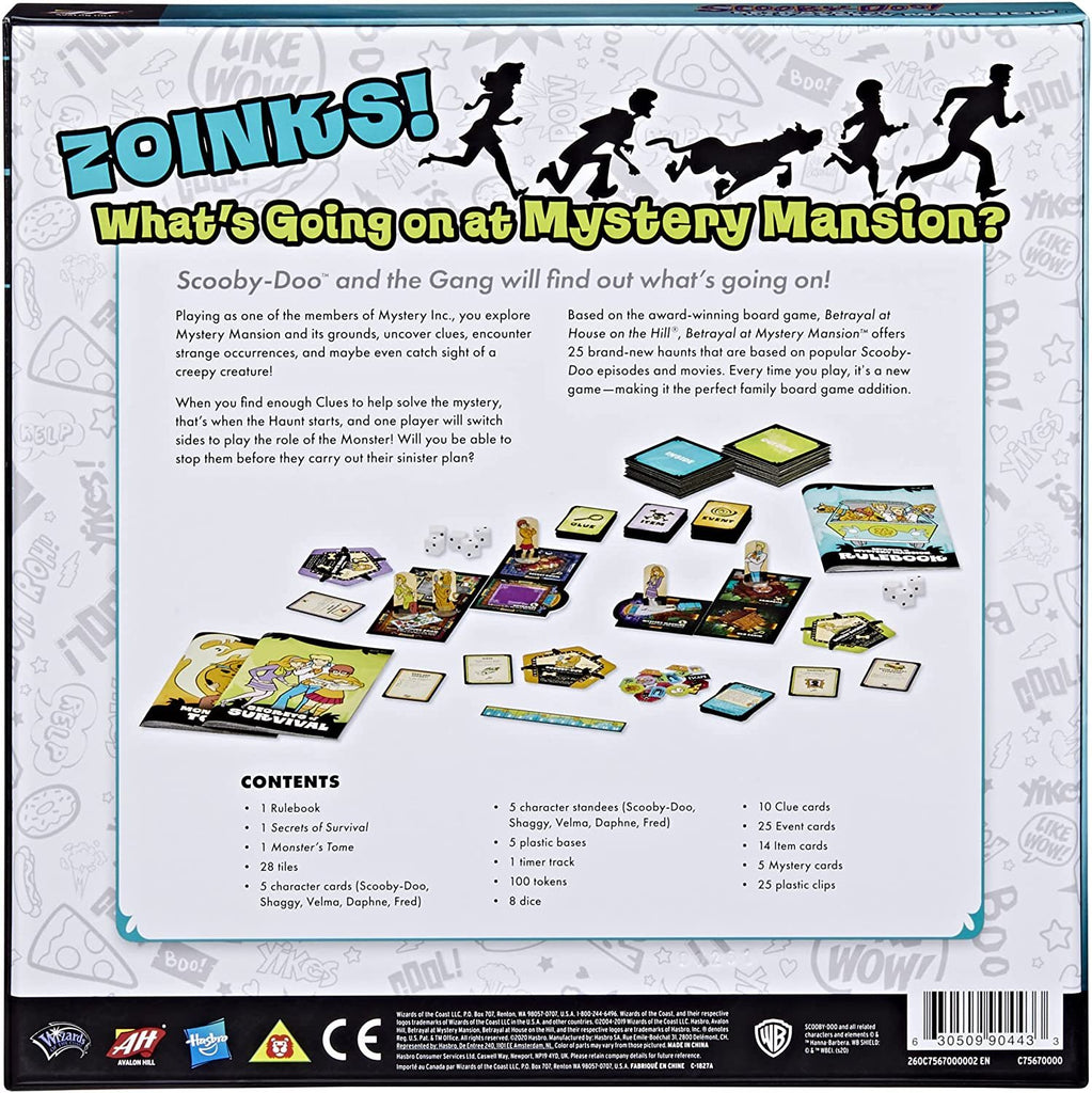 Avalon Hill Scooby Doo in Betrayal at Mystery Mansion | Official Scooby Doo + Betrayal at House on The Hill Board Game | Ages 8+ Black