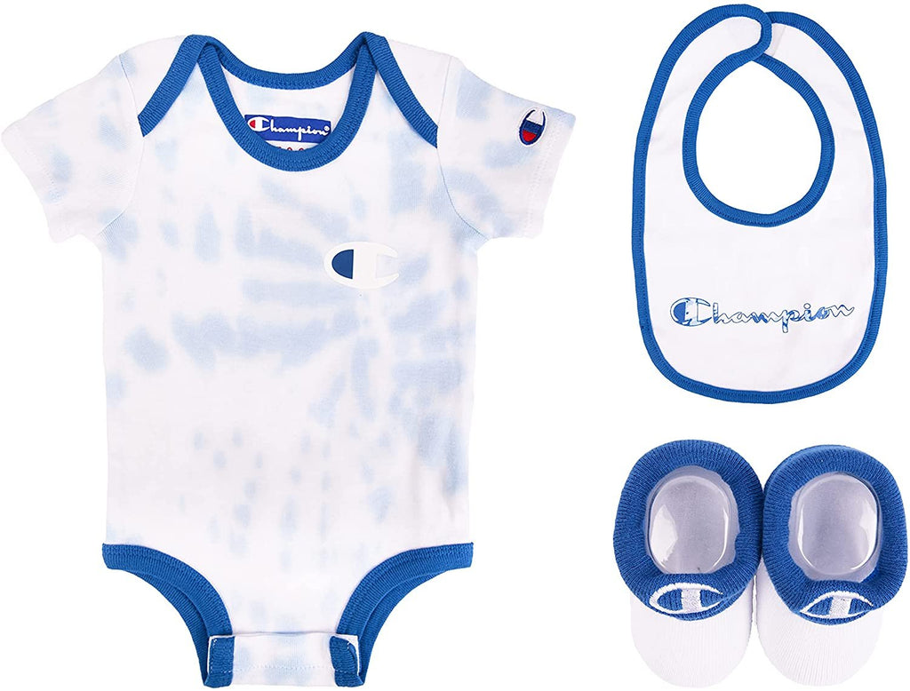 Champion Infant 3-Piece Box Set Includes Body Suit, bib or hat and Booties