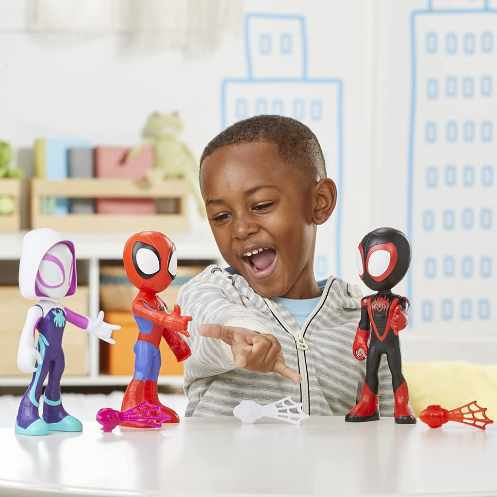 Marvel Spidey and His Amazing Friends Supersized Miles Morales: Spider-Man 9-inch Action Figure, Preschool Super Hero Toy, Kids Ages 3 and Up