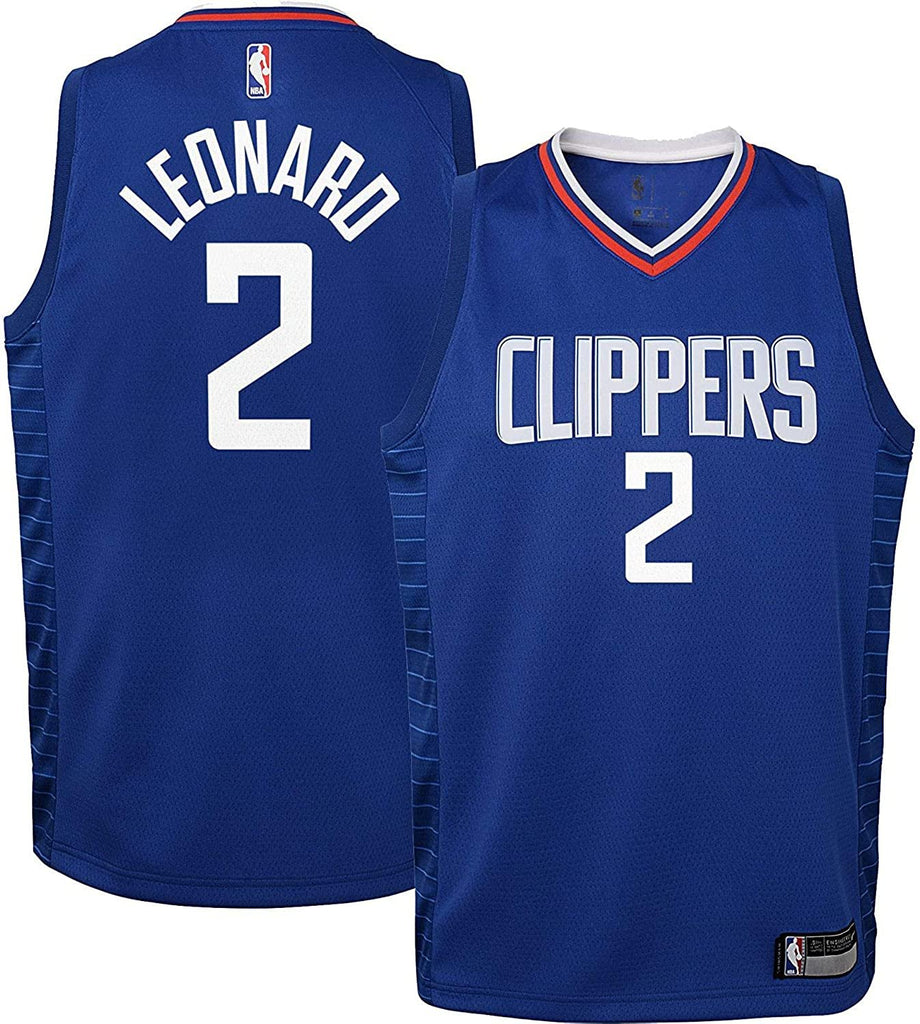 Nike Kawhi Leonard Los Angeles Clippers NBA Boys Youth 8-20 Blue Icon Edition Swingman Jersey (Youth Large 14-16)