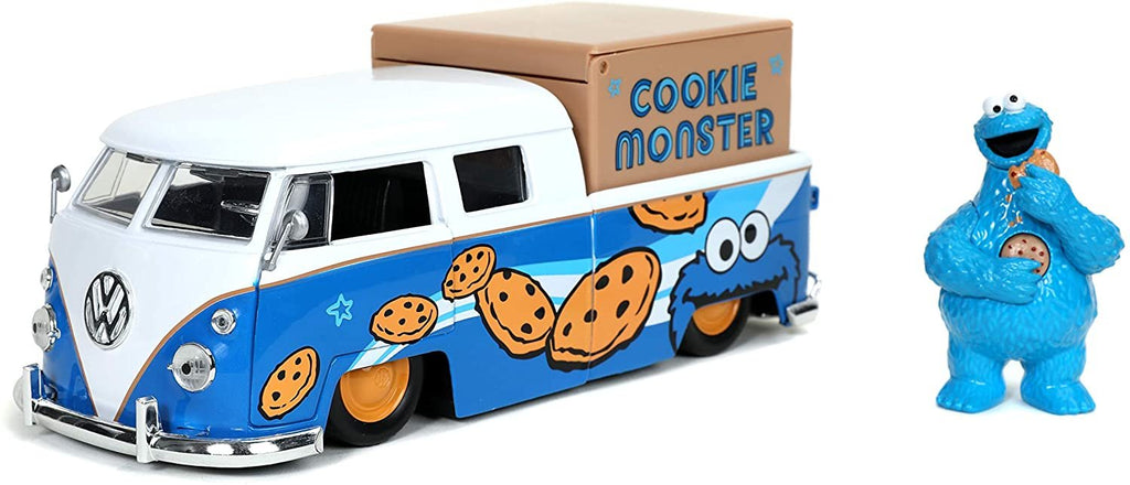 Jada 1:24 Diecast 1963 VW Bus with Cookie Monster Figure