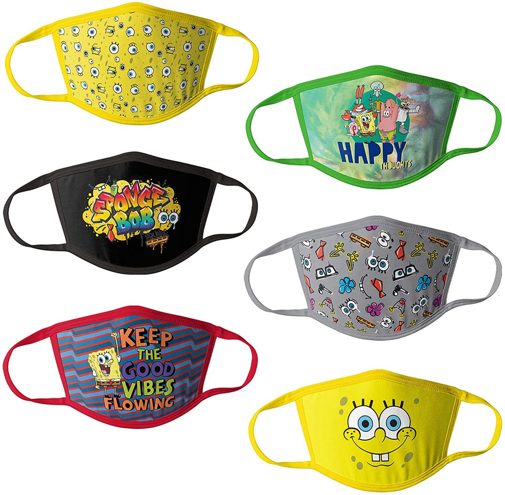 SpongeBob Squarepants Kids' Spongebob Reusable Mask Multipack, SpongeBobB, OSFA