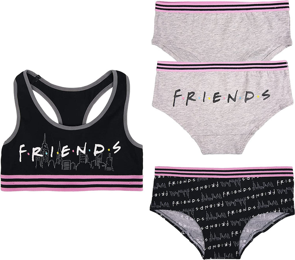 Warner Brothers Girls Underwear Multipack, Friends Bra Set 3pk, 8