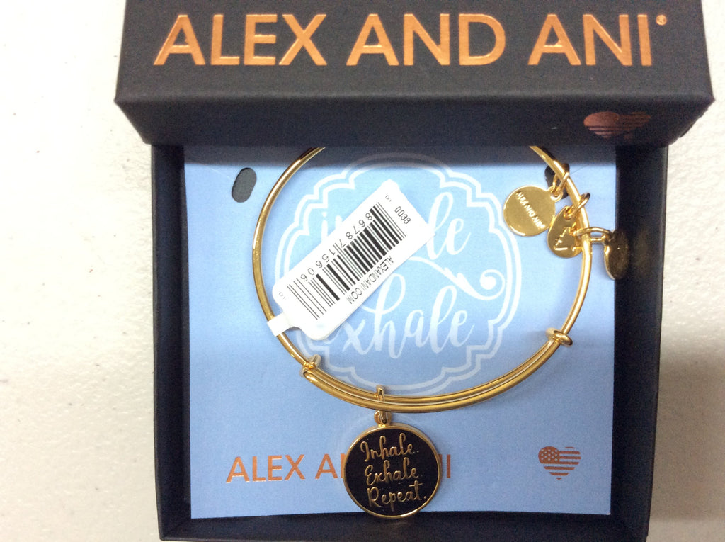 Alex and Ani Womens Words are Powerful Inhale Exhale Repeat Bangle