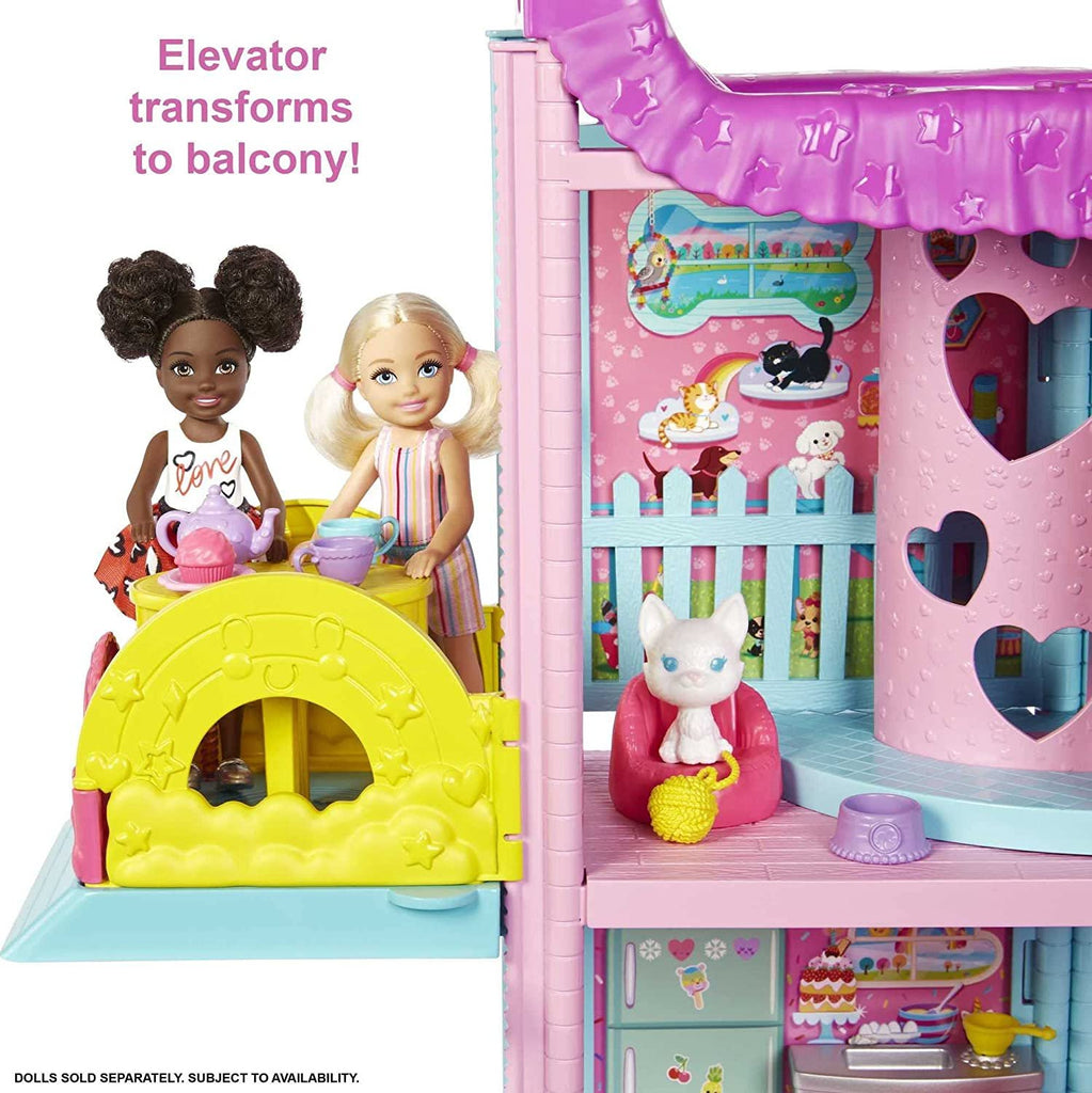 Barbie Doll House, Chelsea Playhouse with 2 Pets, Furniture and Accessories, Elevator, Pool, Slide, Ball Pit and More [Amazon Exclusive]