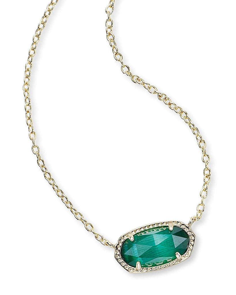 Kendra Scott Women's Elisa Birthstone Necklace May/Gold/Emerald Cat'S Eye Necklace