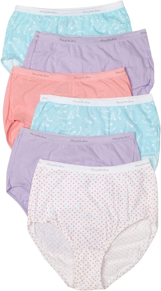 Fruit of the Loom Womens 6 Pack Cotton Thongs Panties,Assorted,8