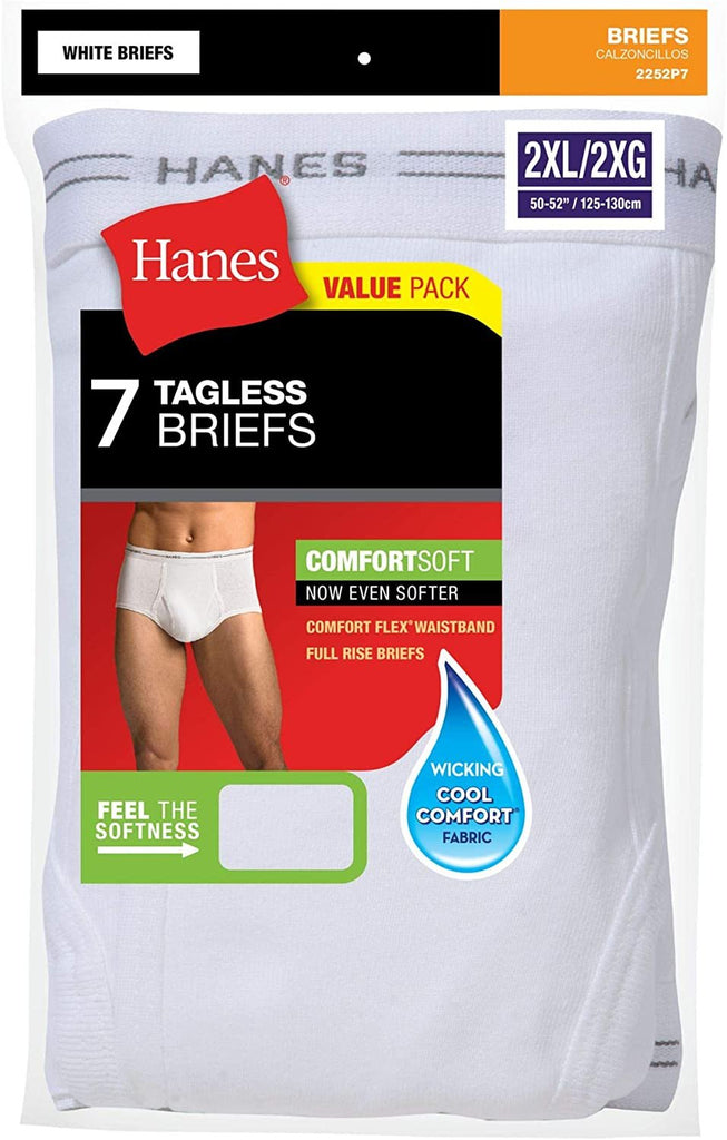 Hanes FreshIQ ComfortSoft Briefs with Comfort Flex Waistband (2252W8) Assorted, 2XL