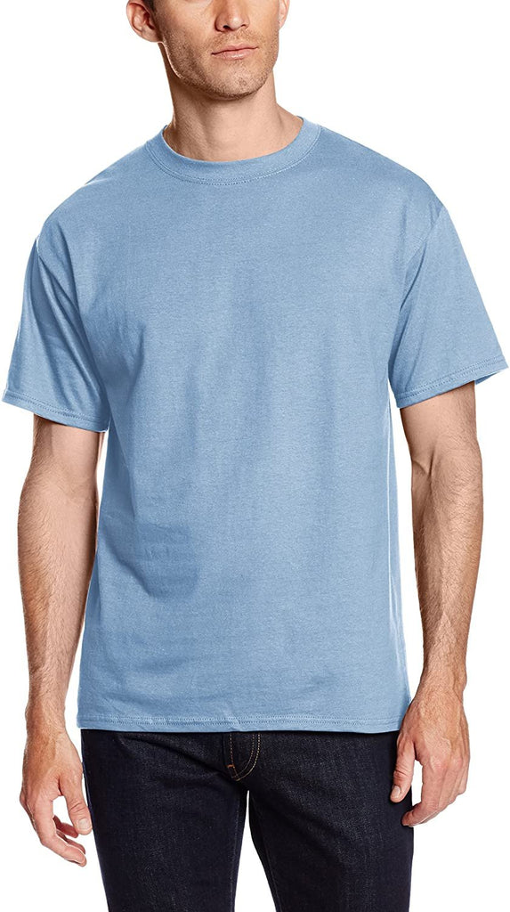 Hanes Men's Short Sleeve Beefy-T (Pack of 2), Light Blue, X-Large