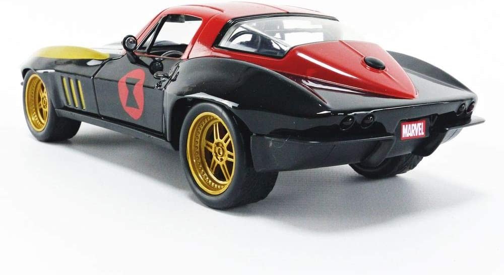 Jada 1:24 Diecast 1966 Chevy Corvette Stingray with Black Widow Figure