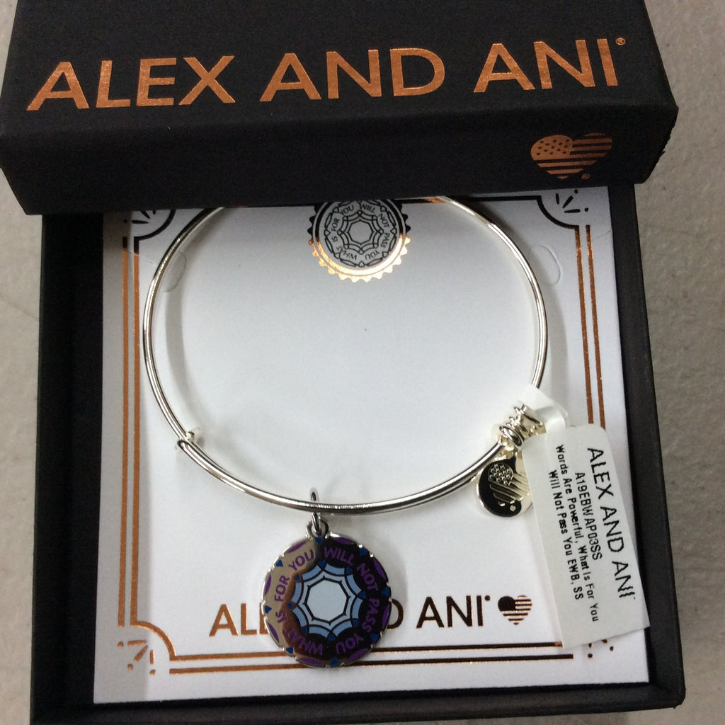 Alex and Ani Women's Words are Powerful What is for You Will Not Pass You Bangle Bracelet