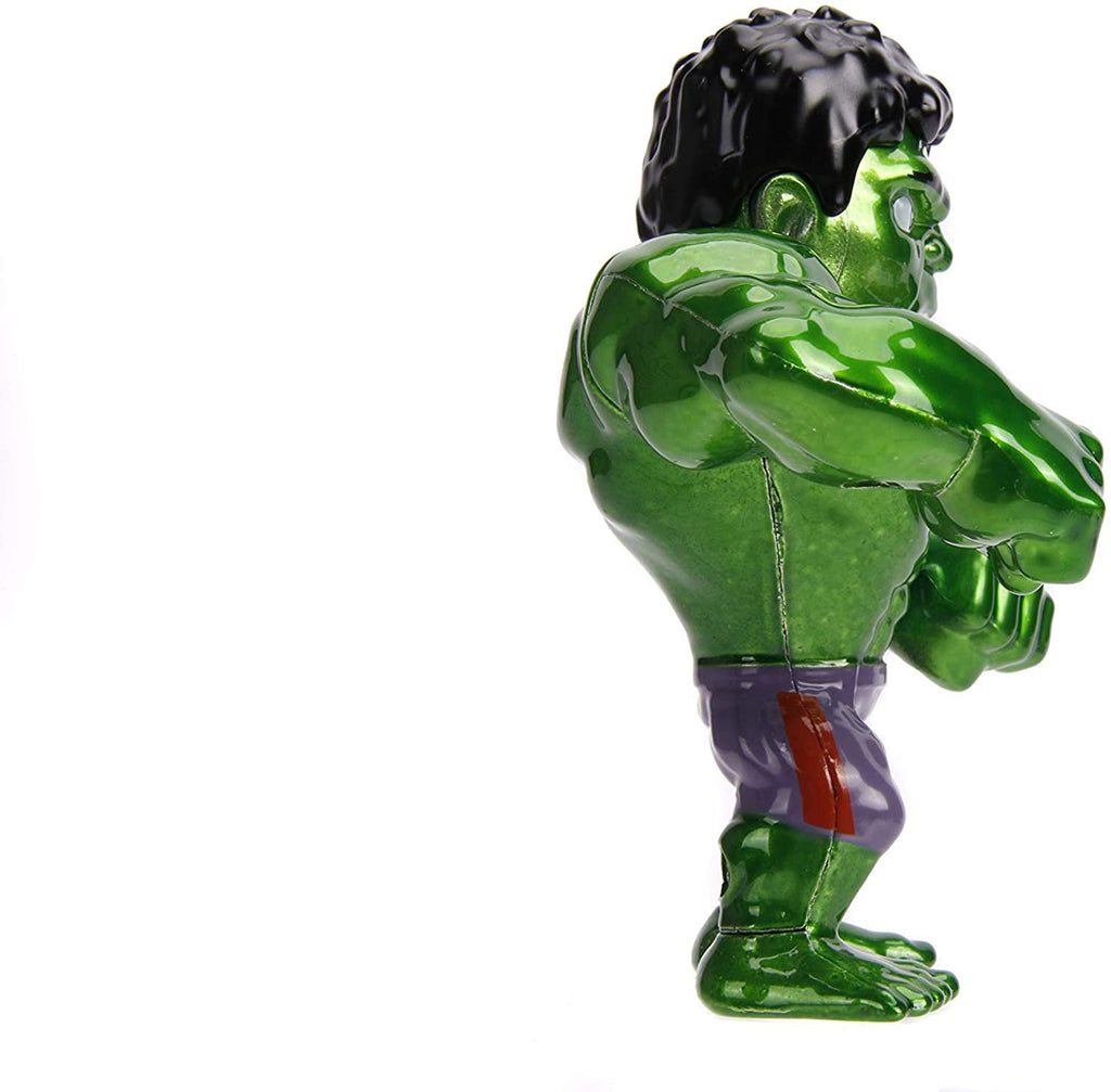 Jada Toys Metalfigs Marvel Avengers Hulk, 4" Die-Cast Collectible Figure, 100% Diecast Metal, Metallic Green