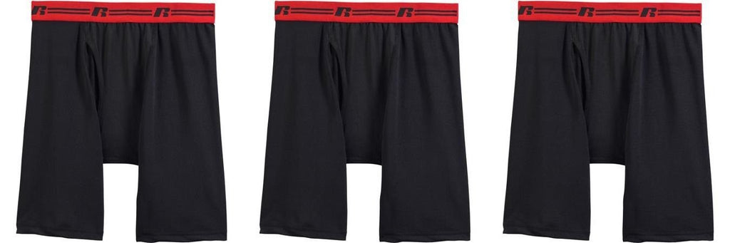 NEW RUSSELL SPORT PERFORMANCE MEN'S 1 OR 3 PACK  BOXER BRIEFS S-2X SPANDEX!!