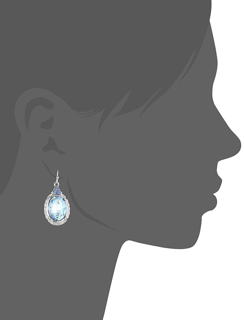 1928 Jewelry Crystal Oval Drop Earrings