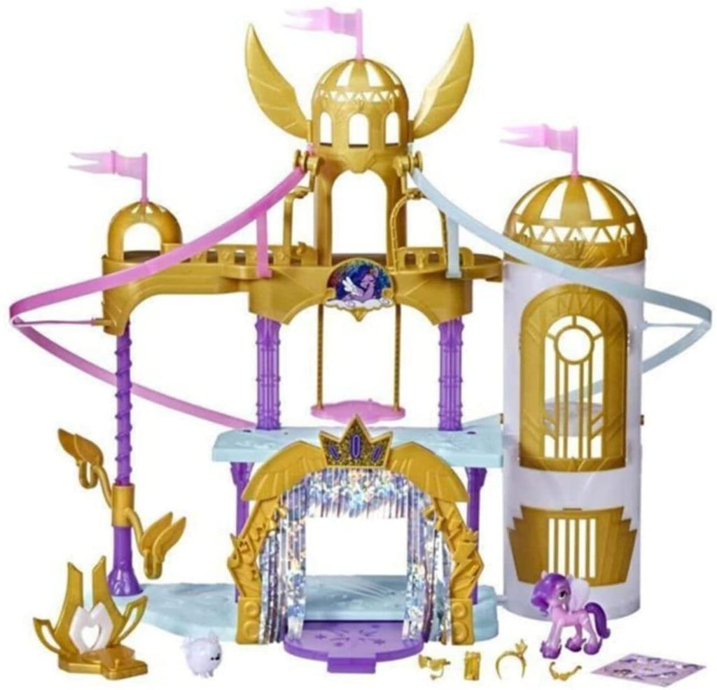 My Little Pony: A New Generation Movie Royal Racing Ziplines - 22-Inch Castle Playset Toy with 2 Moving Ziplines, Princess Pipp Petals Figure