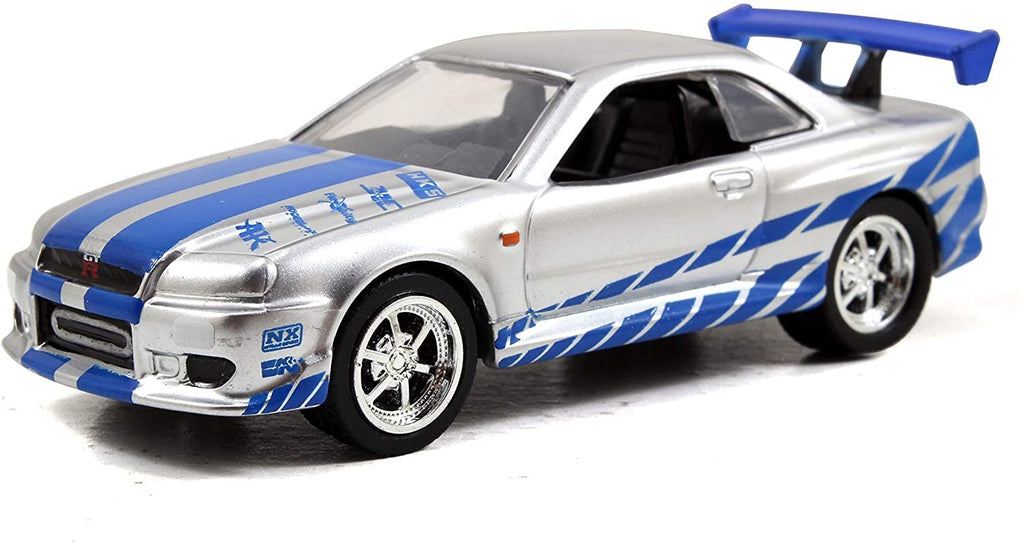Jada Toys Fast & Furious 1:55 Brian's 2002 Nissan GT-R R34 Build N' Collect Die-cast Model Kit, Toys for Kids and Adults