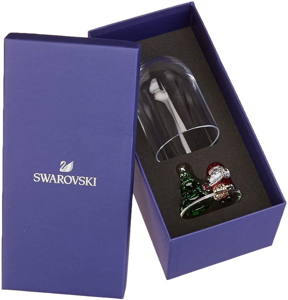 SWAROVSKI Bell Jar Tree & Santa Christmas Décor, Clear