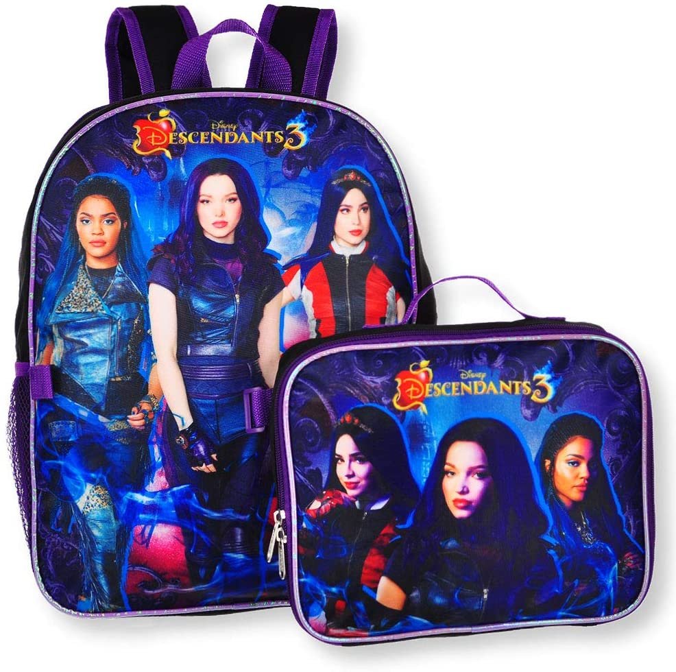 Descendants Girl's 16" Backpack W/Detachable Lunch Box