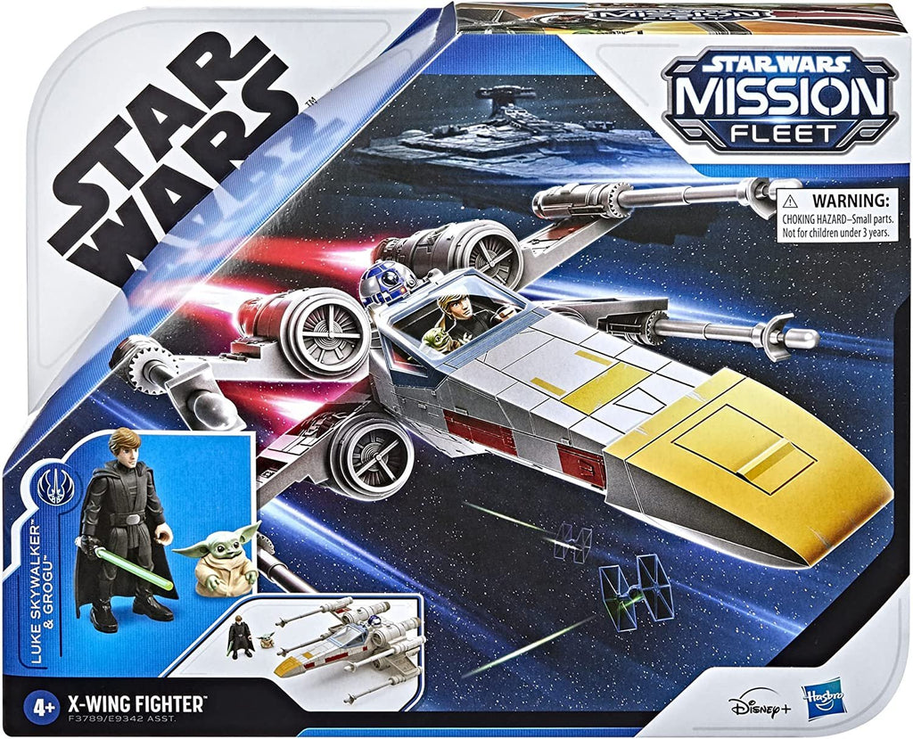 Star Wars Mission Fleet Stellar Class Luke Skywalker & Grogu X-Wing Jedi Search & Rescue 2.5-Inch-Scale Figure and Vehicle, Ages 4 and Up