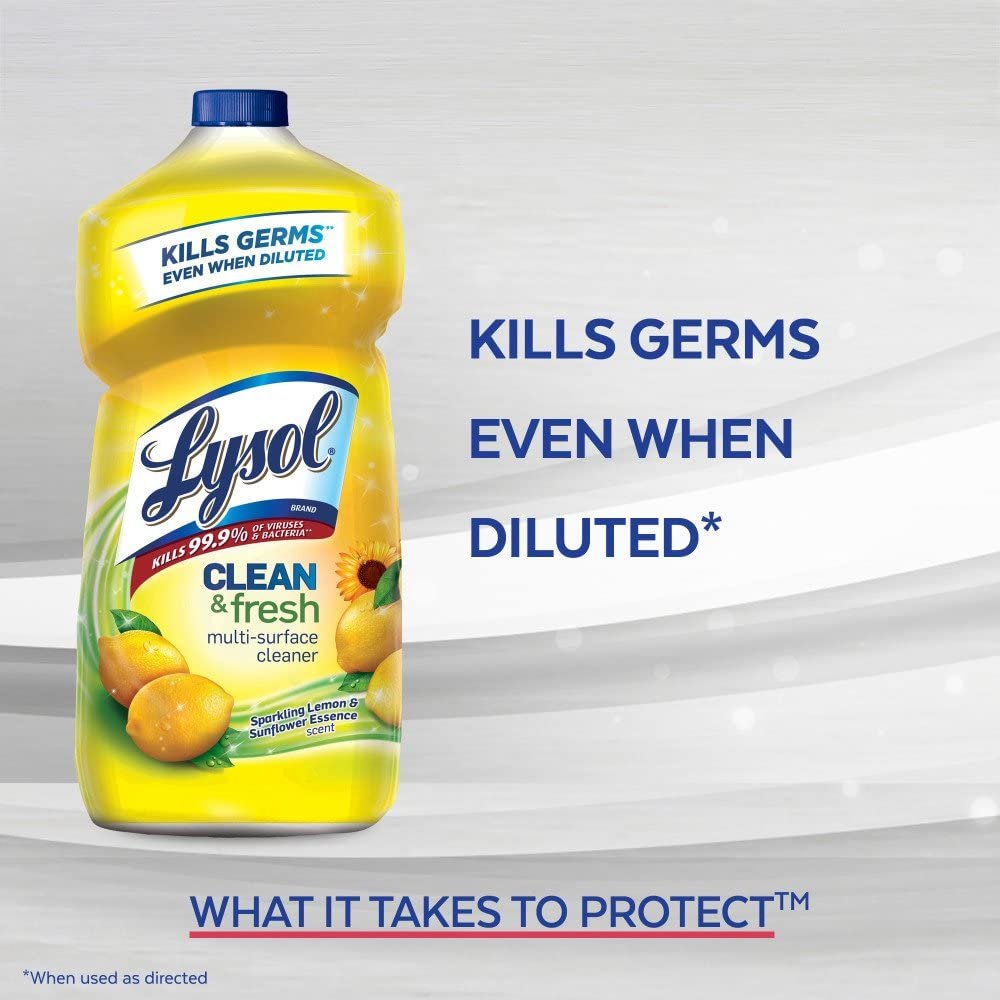 Lysol Disinfectant All Purpose Cleaner, Lemon Scent, 144 oz