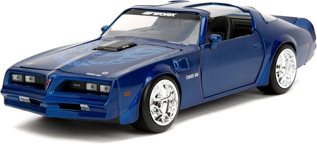 Big Time Muscle 1:24 1977 Pontiac Firebird Die-Cast Car, Toys for Kids and Adults(Metallic Blue)