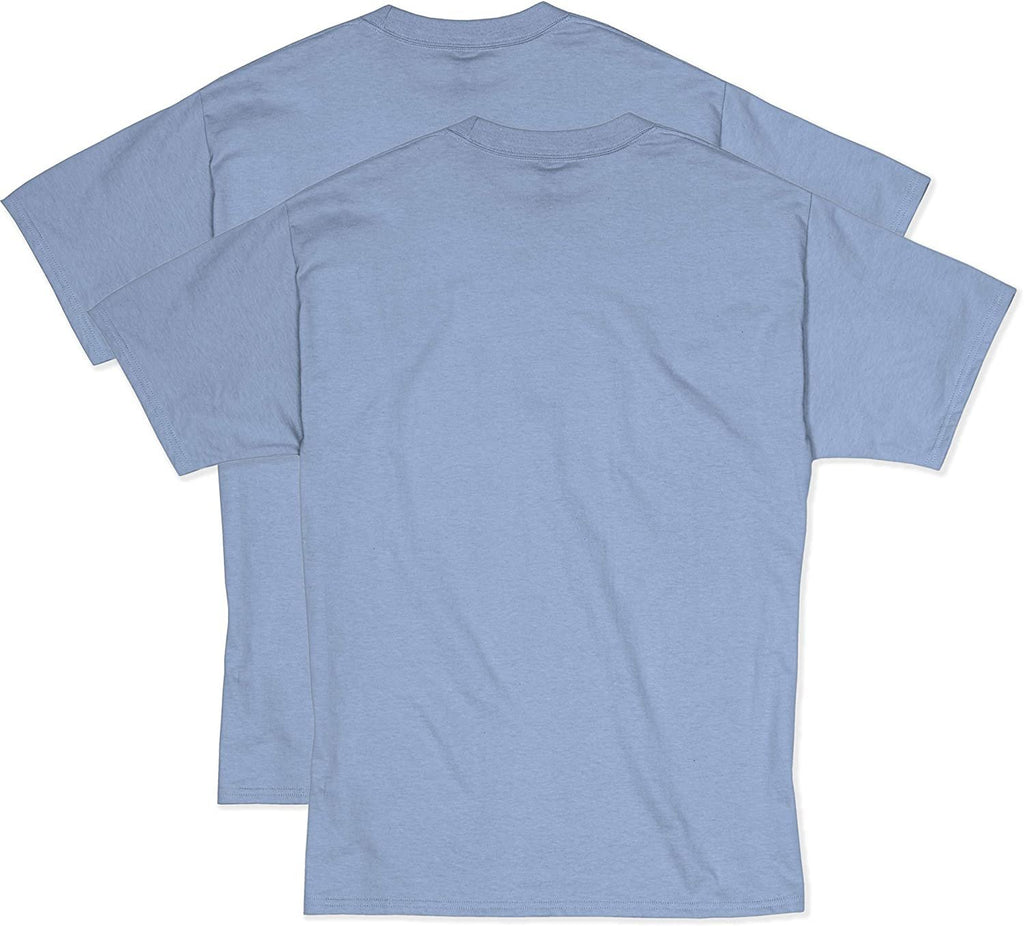 Hanes Men's Short Sleeve Beefy-T (Pack of 2), Light Blue, X-Large