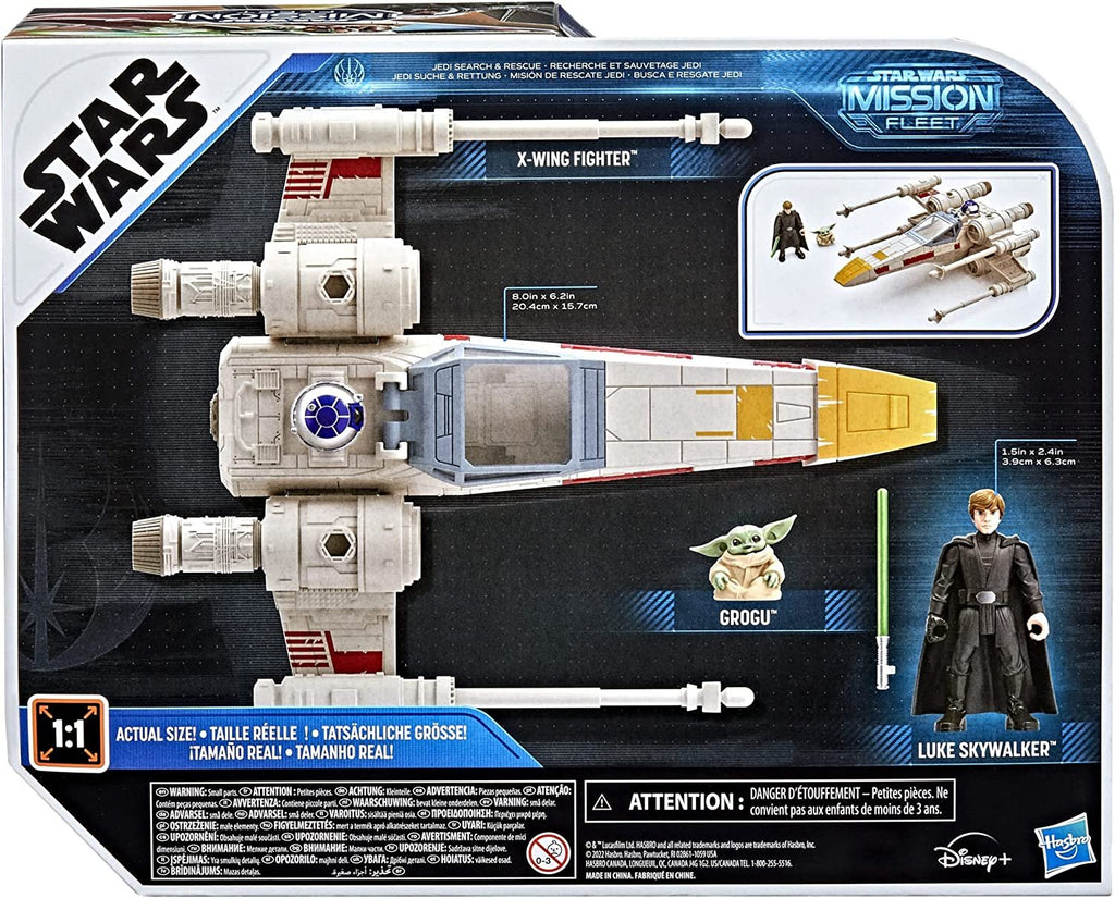 Star Wars Mission Fleet Stellar Class Luke Skywalker & Grogu X-Wing Jedi Search & Rescue 2.5-Inch-Scale Figure and Vehicle, Ages 4 and Up