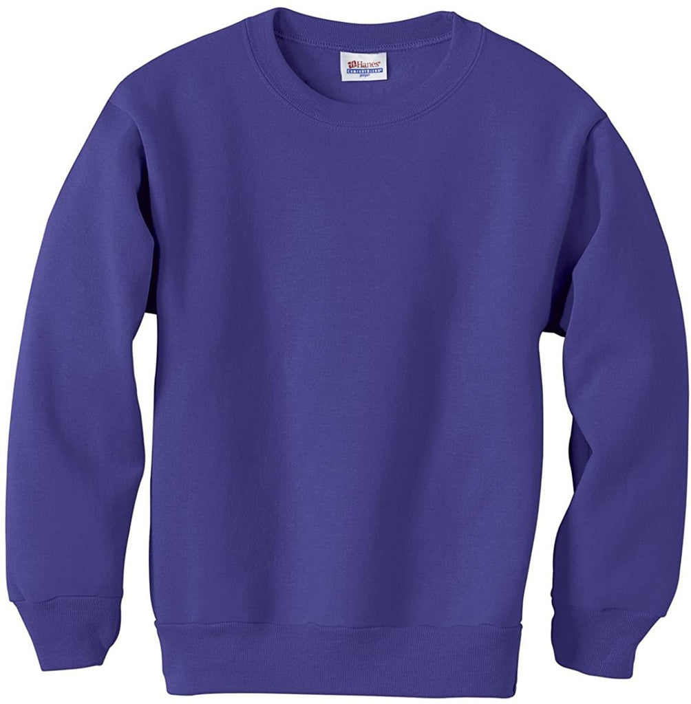 Hanes Boy's Big Cotton Crewneck Fleece Closure Sweatshirt