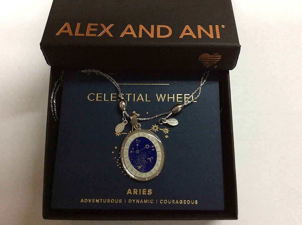 Alex and Ani Celestial Wheel Aries Necklace Shiny Silver