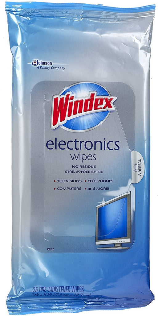 Windex Electronics Wipes, 25-Count, 10 Pack, Total 250 Wipes