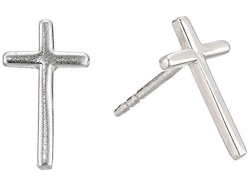 Alex and Ani Womens Cross Post Earrings - Precious Metal