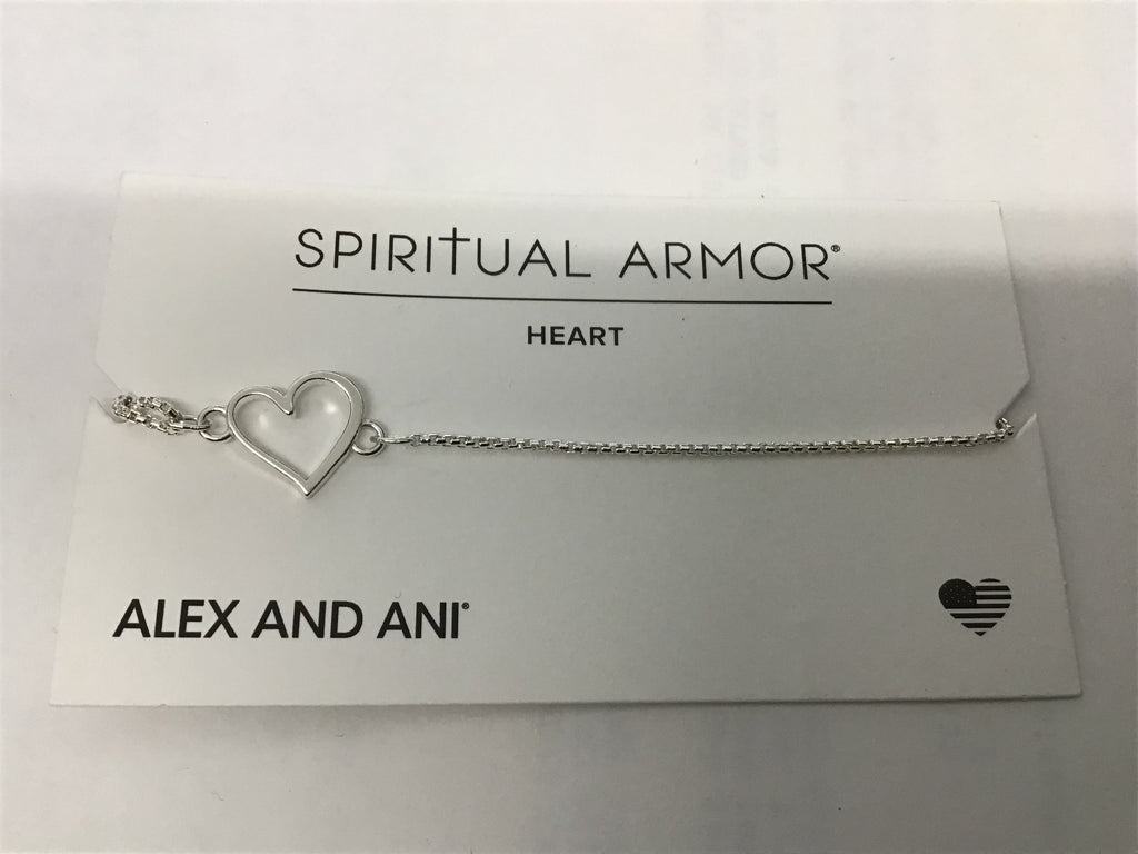 Alex and Ani Heart Pull Chain Bracelet, Sterling Silver, Expandable