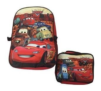 Disney Boys Cars 16" Backpack with Detachable Insulated Lunch Bag