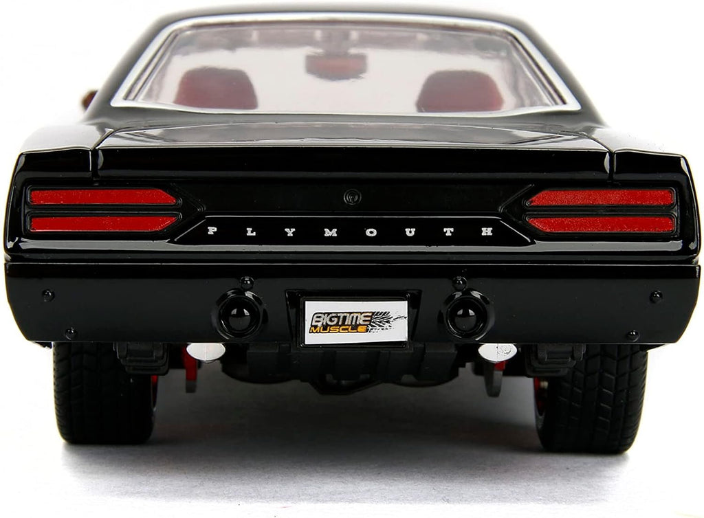 Big Time Muscle 1:24 1970 Plymouth Road Runner Die-Cast Car, Toys for Kids and Adults (Black)