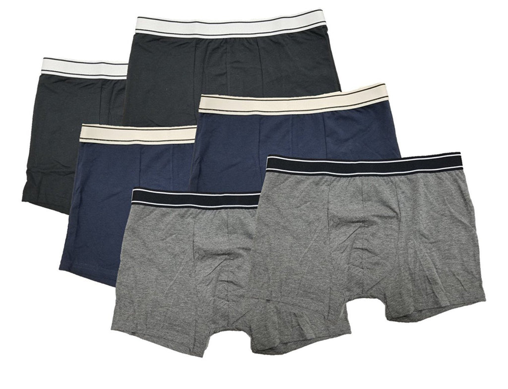 Zig Zag Mens Trunk Underwear Short Leg Comfortable Cotton Spandex Blend 6-Pack All Sizes Black Navy Gray White