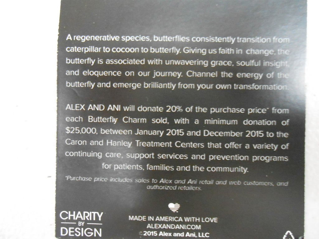 Alex and Ani Charity by Design Butterfly Charm Bangle Bracelet, 7.75"