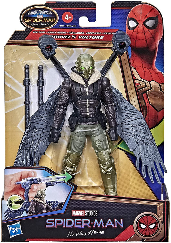 Spider-Man Marvel 6-Inch Deluxe Wing Blast Marvel's Vulture, Movie-Inspired Action Figure Toy, Blasts Included Projectiles, Ages 4 and Up