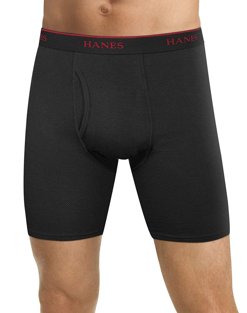 Hanes Mens FreshIQ Cool Comfort Breathable Mesh Long Leg Boxer Brief 5-Pack (LBMCBZ)