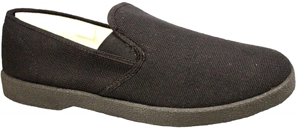 Zig Zag Mens Black Canvas Wino Slip-on