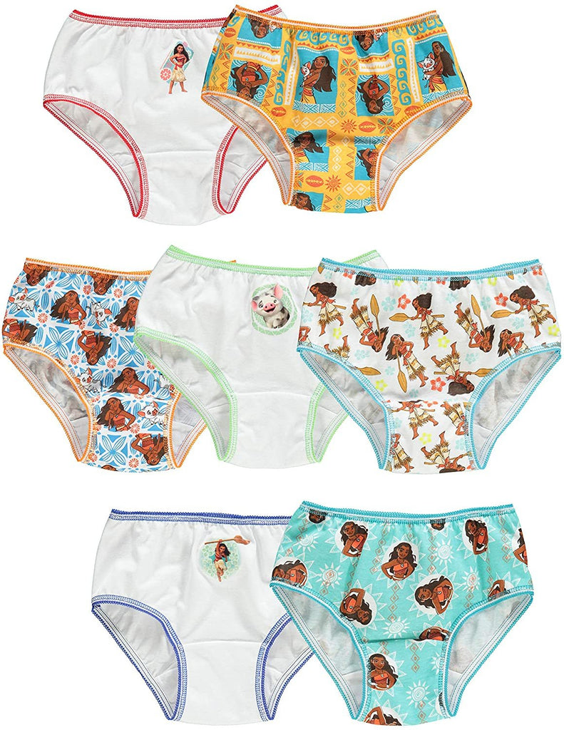 Disney Girls' Moana 7-Pack Panty