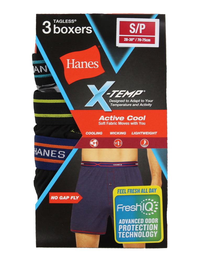 Haness Men`s 3-Pack Boxer Brief X-Temp Comfort Cool