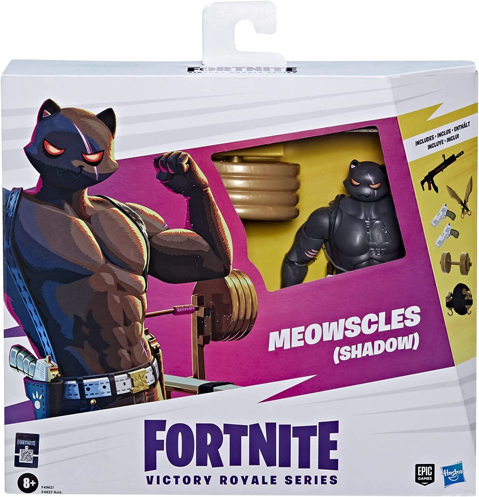 FORTNITE Hasbro Victory Royale Series Meowscles (Shadow) Deluxe Pack Collectible Action Figure with Accessories - Ages 8 and Up, 6-inch