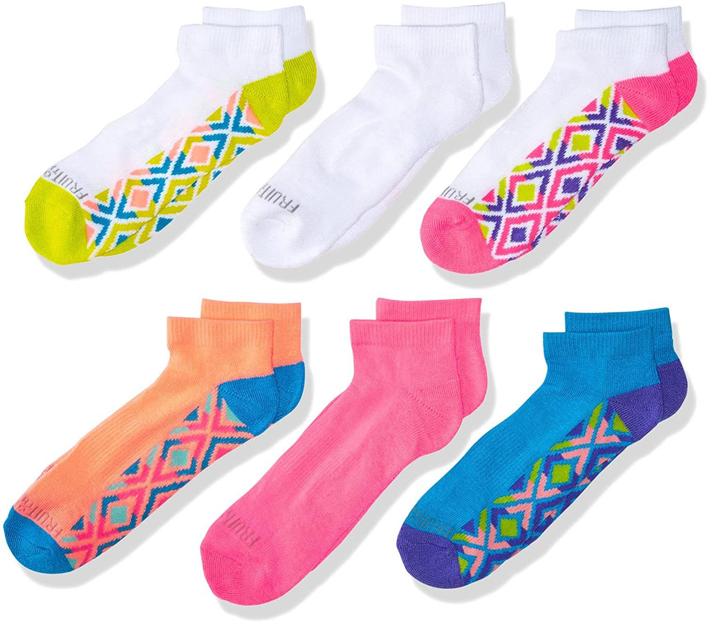 Fruit of the Loom girls Everyday Active Low Cut Socks- 6 Pair Pack