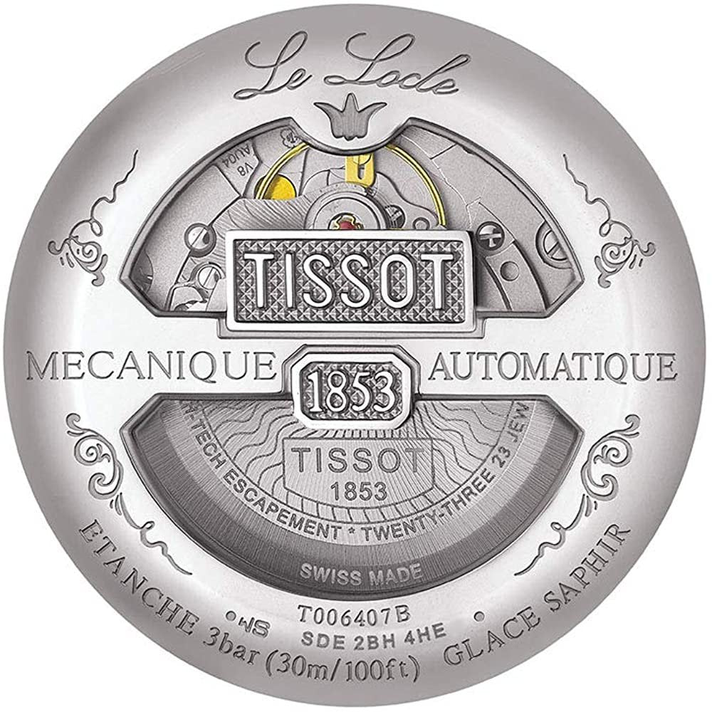 Tissot mens Le Locle Stainless Steel Dress Watch Black T0064071605300