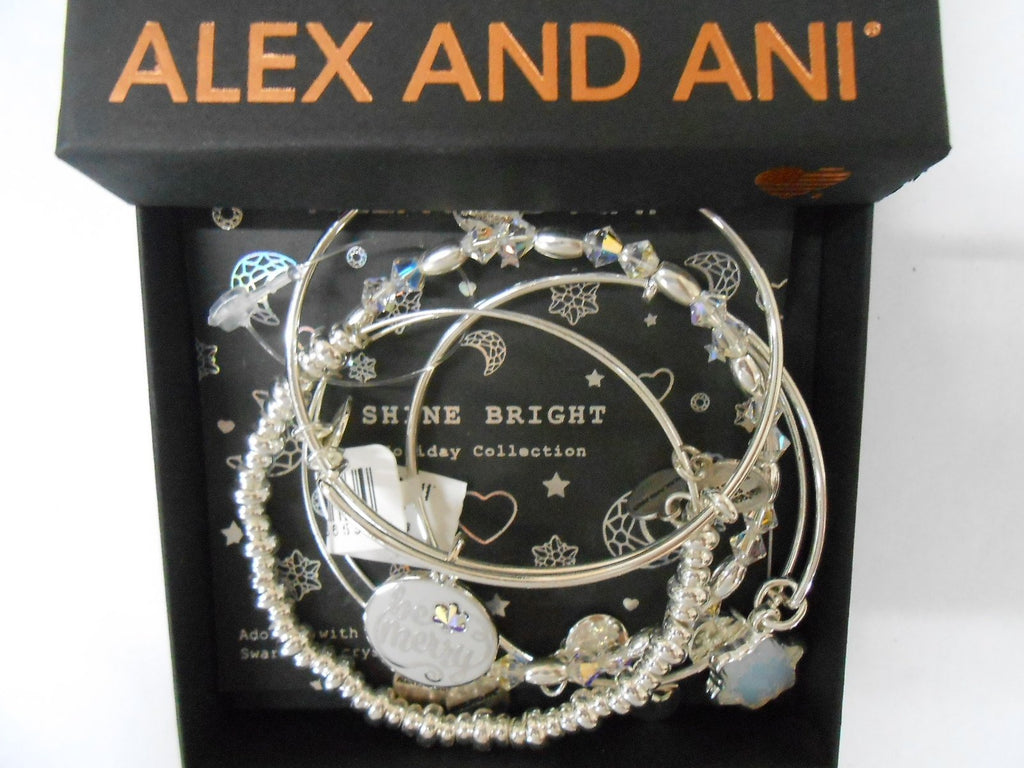 Alex and Ani Be Merry Set of 4 Bangle Bracelet