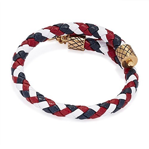 Alex and Ani Team USA Braided Leather Wrap Rafaelian Gold, VW483RG