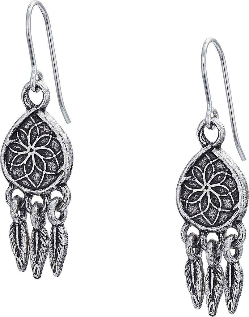 Alex and Ani Womens Dreamcatcher Hook Earrings