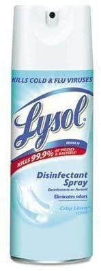 Lysol Spray Disinfectant Linen Scent Aerosol 12 Oz