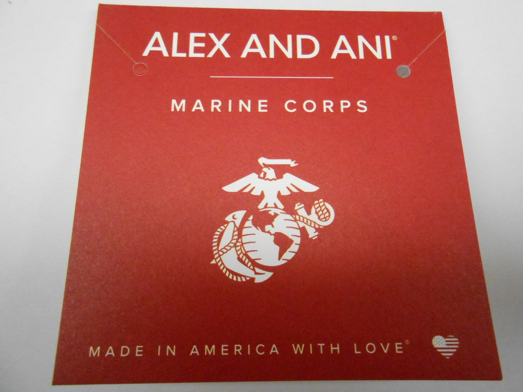 Alex and Ani Armed Forces US Marine Corps, Expandable Wire Bangle Charm Bracelet